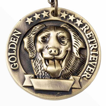 Medalion personalizat pentru Golden Retriever, nume si telefon