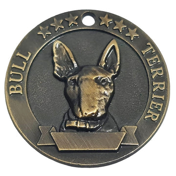 Medalion Bull Terrier, personalizare gratuita, nume si telefon