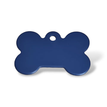 Medalion mic din aluminiu in forma de os, ALBASTRU