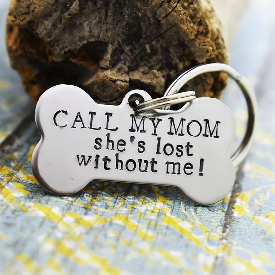 Medalion personalizat caine 'Call my mom'