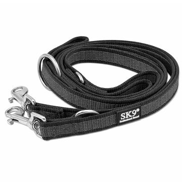 Lesa reglabila doua carabiniere, antiderapanta SK9 Mastergrip, lungime 2.2m, NEGRU