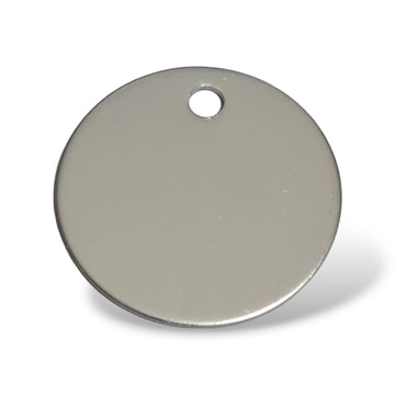 Medalion mic din aluminiu in forma de cerc, ARGINTIU
