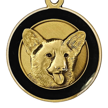 Medalion Corgi, personalizare gratuita, din alama