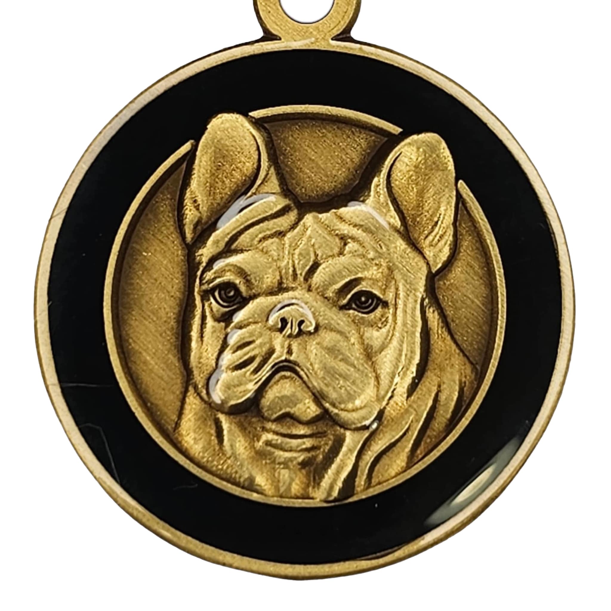 Medalion French Bulldog, personalizare gratuita, din alama