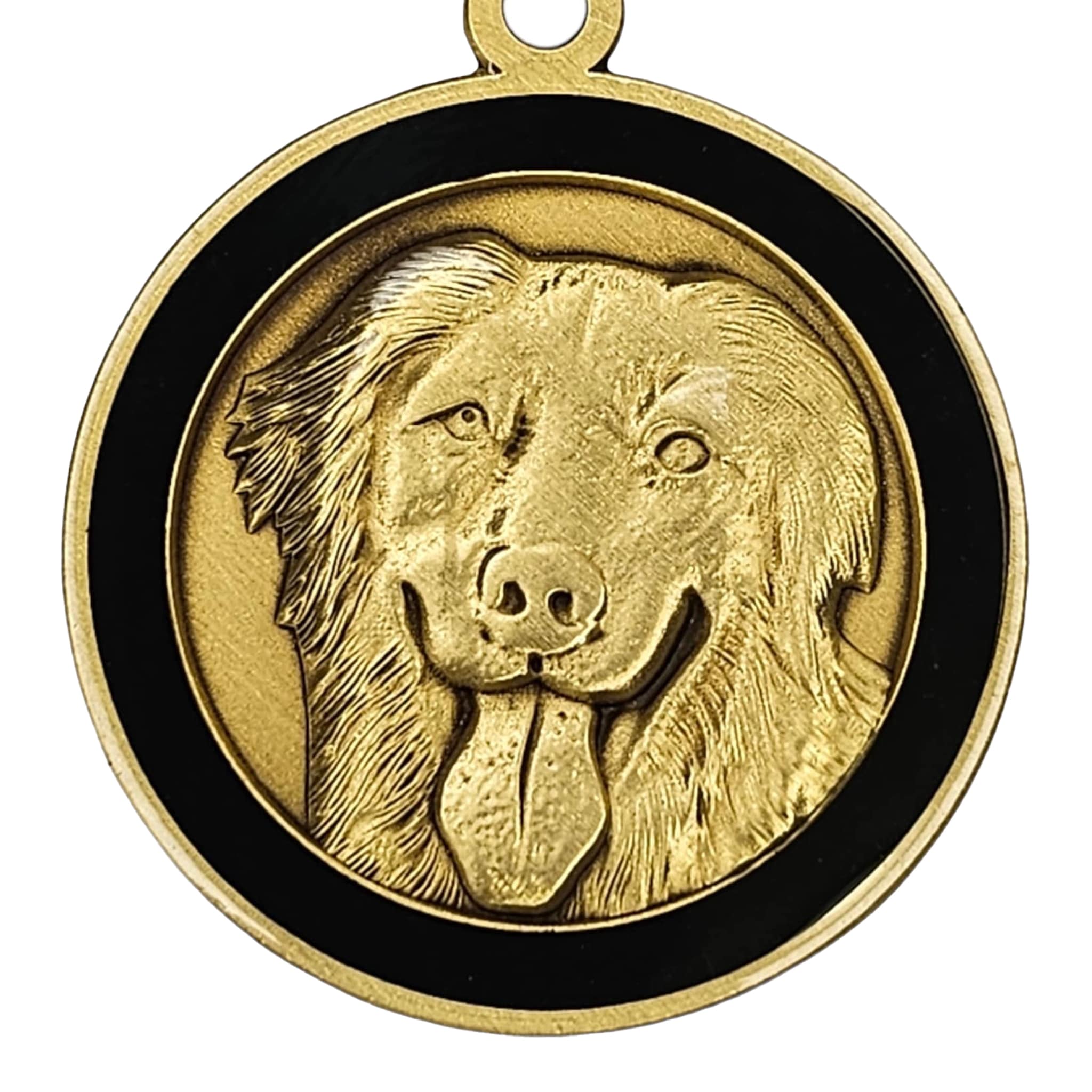 Medalion Golden Retriever, personalizare gratuita, din alama